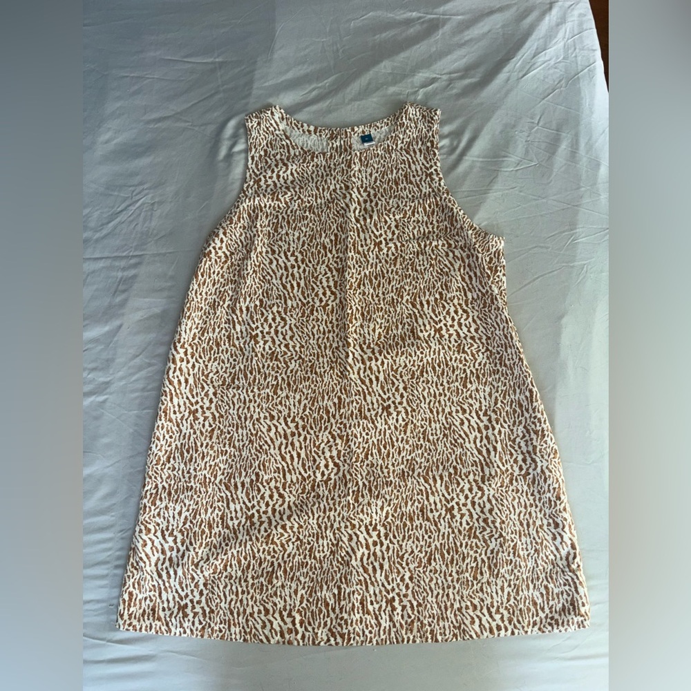 Old Navy Brown and White Patterned Dress